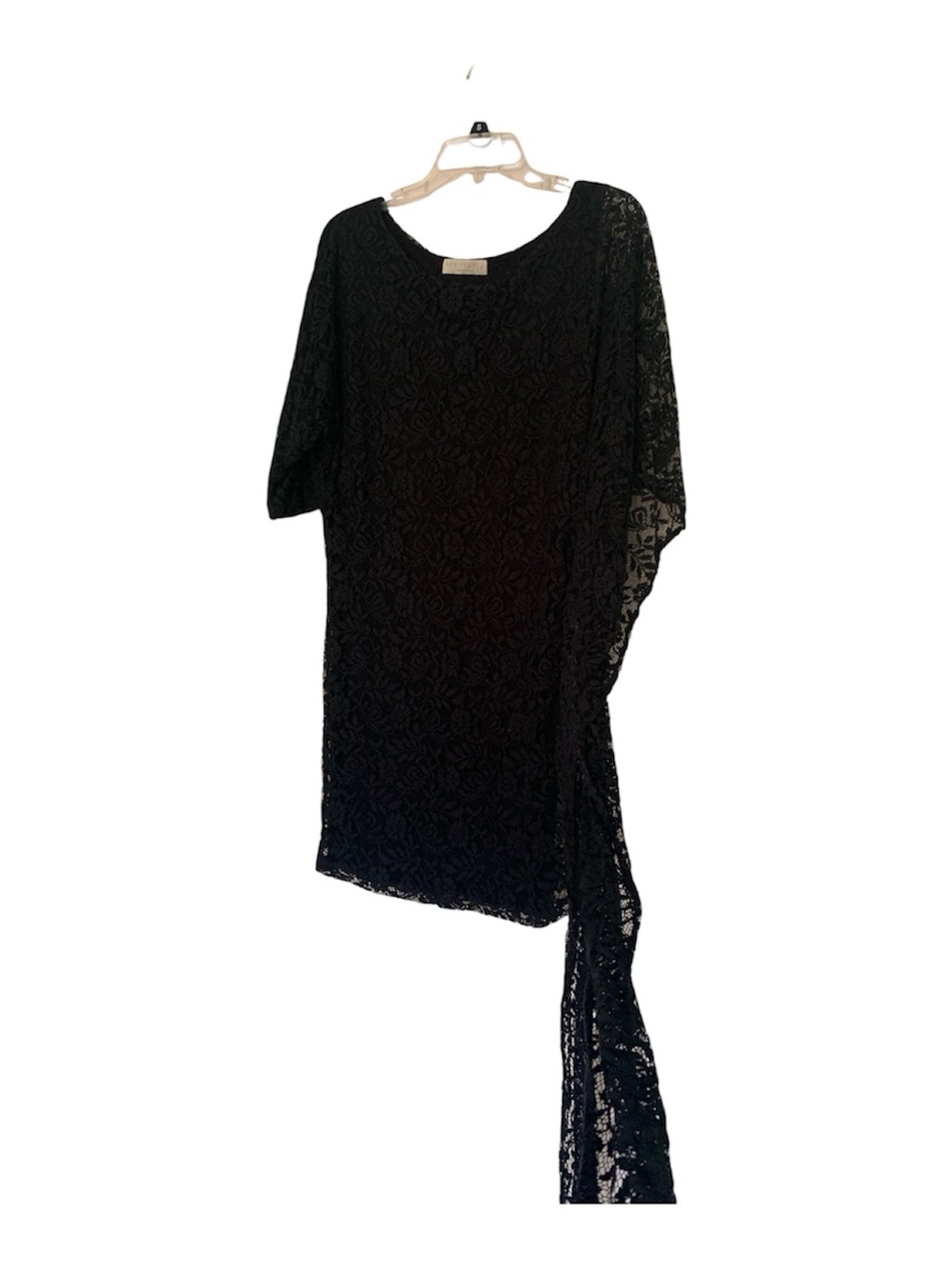 Black Lace Asymmetric One-Shoulder Dress